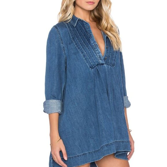Free People Baby Blues Denim Tunic - Picture 1 of 16